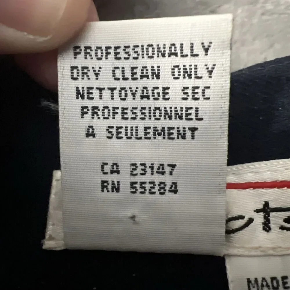 Talbots Vintage 80s Womens 14 100% Worsted Wool Lined USA Made Pants Skirt Navy - Picture 12 of 12